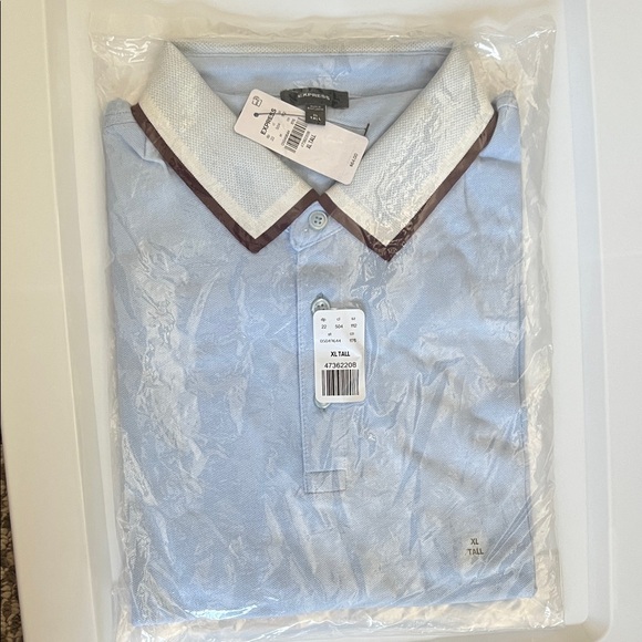 Men's Express Blue Polo Shirt - Picture 1 of 4
